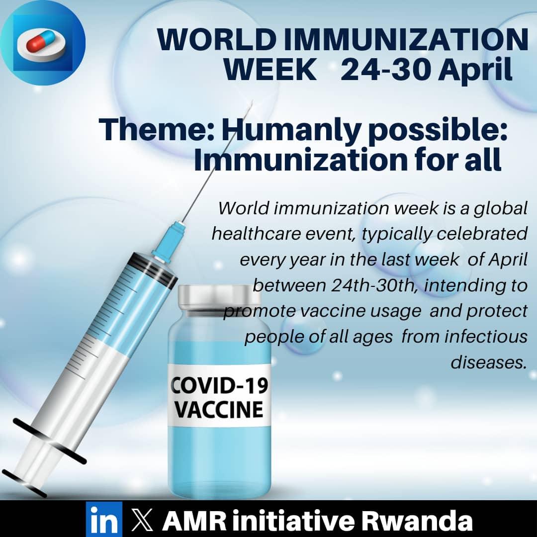 Today marks the end of #WorldImmunizationWeek, Let's protect our communities and save lives by ensuring access to immunization.#Vaccines are vital tools in preventing diseases and promoting global health. Together, let's raise awareness and support immunization efforts worldwide.