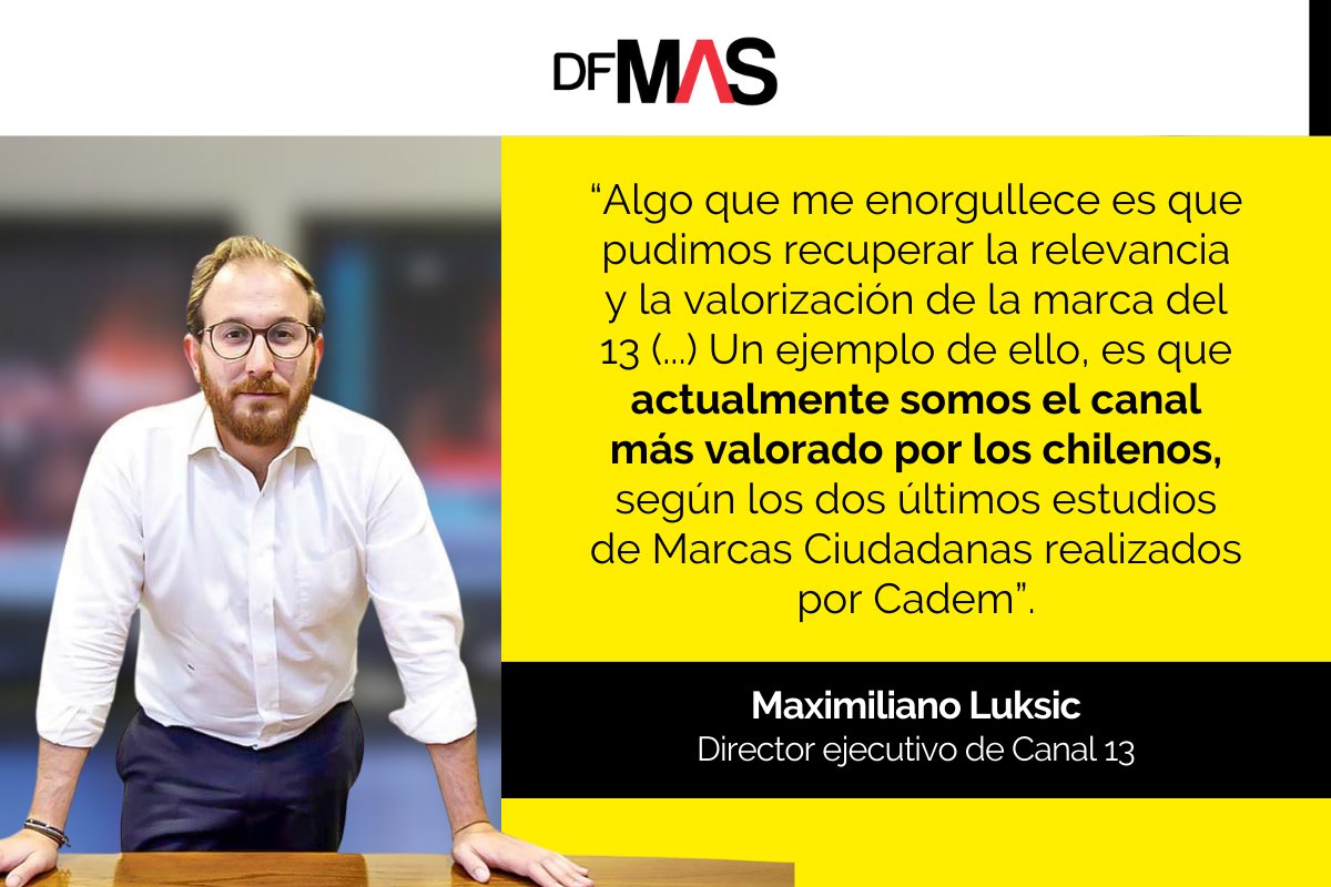 👤 #Personaje | Maximiliano Luksic, director ejecutivo de canal 13: 'Sin duda han sido años de mucho aprendizaje' dfmas.df.cl/df-mas/persona…