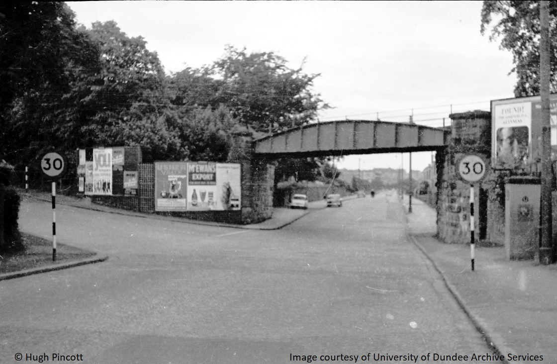 #ThrowbackThursday 1964 #photograph taken by Hugh Pincott of the #railway bridge over Dalhousie Road, Barnhill. This carried the old #Dundee to #Forfar Railway #Archives #DundeeUniCulture