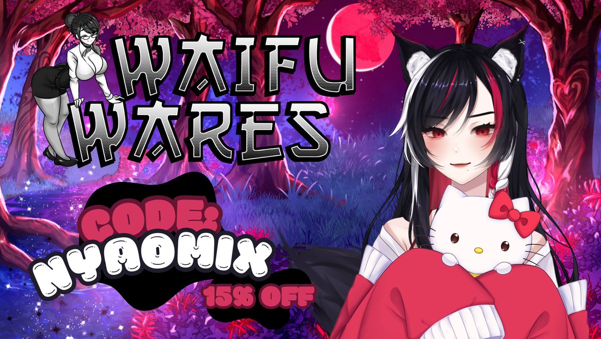 We're officially affiliated with @WaifuWaresUK , nyoom! Use code Nyaomix at checkout on your next order to get 15% off =^.^= The first person to use the code and show proof of purchase will get a free chibi doodle from yours truly ❤️