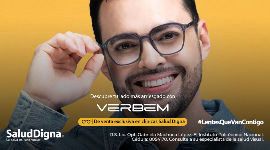 ¿Que esperas para conocer la nueva colección de lentes? 🤩 Con Verbem sigue viviendo grandes aventuras y cuida de tu vista con estilo. 😎✨ Ven y conócelos en tu clínica Salud Digna más cercana 👉🏻 bit.ly/UbicaTuClínica… #SaludDigna #LentesQueVanContigo #Lentes