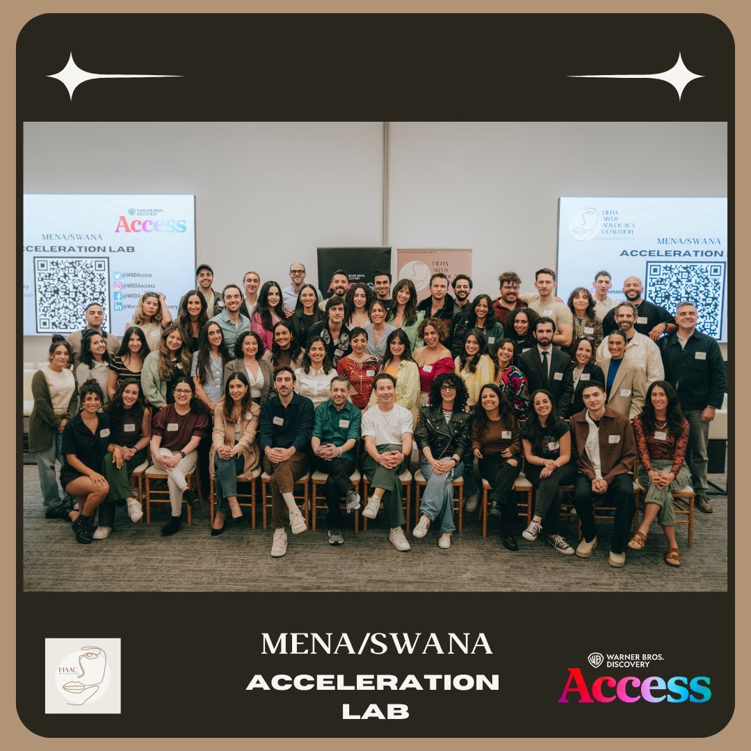 Azita Ghanizada (@azitaghanizada) on Twitter photo So PROUD of this lab we created with <a href="/WBDAccess/">Warner Bros. Discovery Access Programs</a> to spotlight 60 midlevel MENA/SWANA artists! A day of community & craft sharpening.
<a href="/MenaAdvocacy/">MENA Arts Advocacy Coalition</a> was created 7 yrs ago when I was told I was white under DEI, today that’s changed! Here’s to growth, change, creation & collaboration! So PROUD of this lab we created with <a href="/WBDAccess/">Warner Bros. Discovery Access Programs</a> to spotlight 60 midlevel MENA/SWANA artists! A day of community & craft sharpening.
<a href="/MenaAdvocacy/">MENA Arts Advocacy Coalition</a> was created 7 yrs ago when I was told I was white under DEI, today that’s changed! Here’s to growth, change, creation & collaboration!