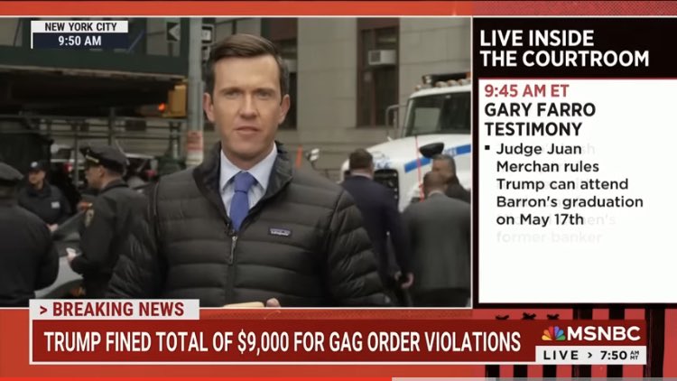 #JudgeMerchan fines #Trump $9,000 for violating gag orders. $9,000 In other words KEEP DOING IT YOU WON'T FACE ANY CONSEQUENCES AT ALL. This is outrageous. THEY NEED TO JAIL HIM. Are they afraid? $9,000. Of course they're afraid! HE NEEDS TO BE IMPRISONED! #HushMoneyTrial