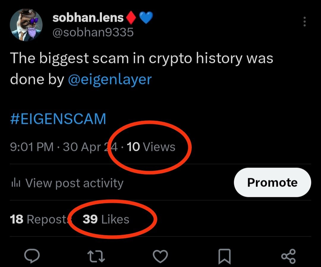 sobhan9335's tweet image. کلا فک کنم باگ خورده توییتر 
ولی خب اینا چیزی از اسکم بودن eigenlayer کم نمیکنه 
#eigenscam
