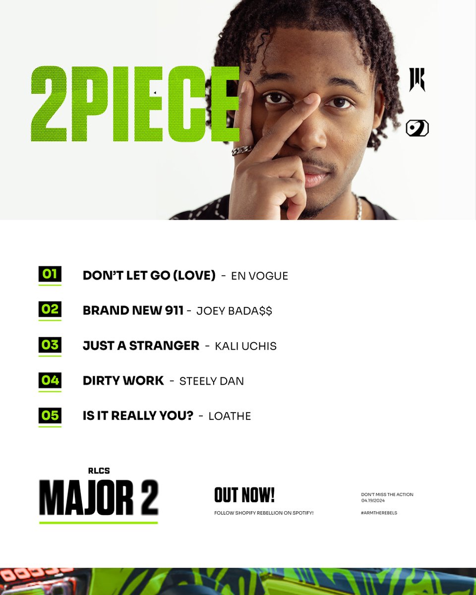 Fresh off of a Top 8 finish and the 3rd highest player rating of the event, vibe to @2pieceRL's Top 5 song picks for the Major 2 Split! 🎵 He's been delivering on the pitch, but does he deliver on the aux? Have your say below! 👀