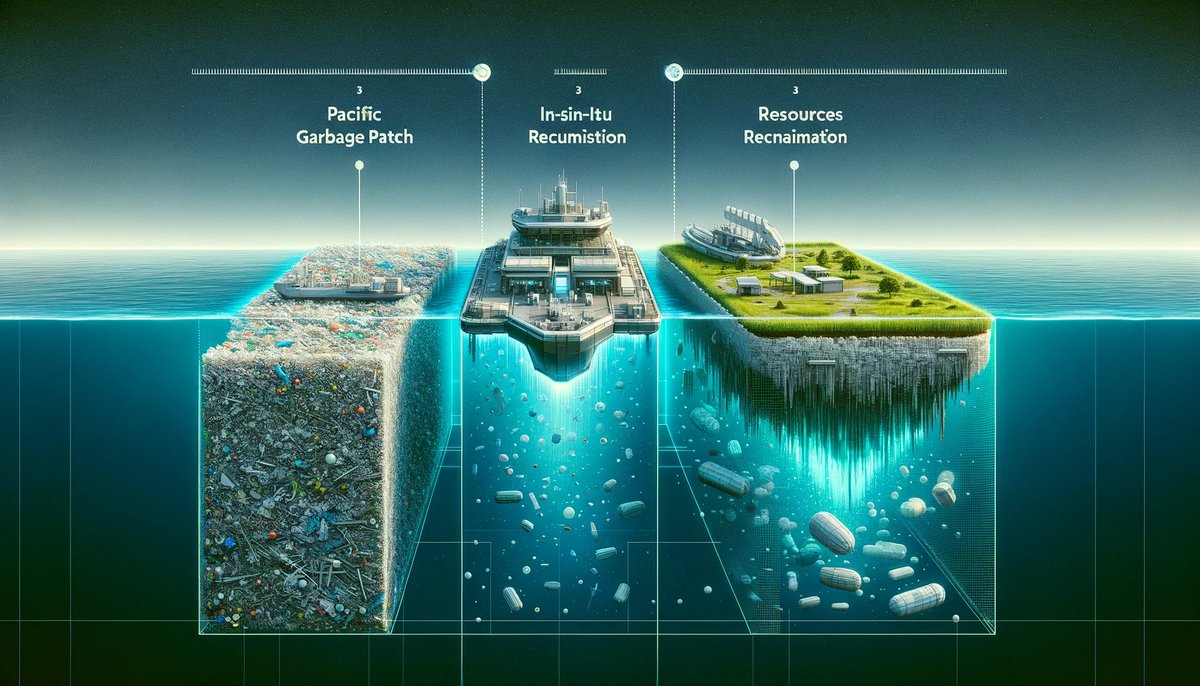 Inspired by the @TheOceanCleanup...

In-situ resource reclamation into floating islands... Curious about 2nd 3rd 4th order effects of creating a new ecosystem.

#Solarpunk vibes 🌱