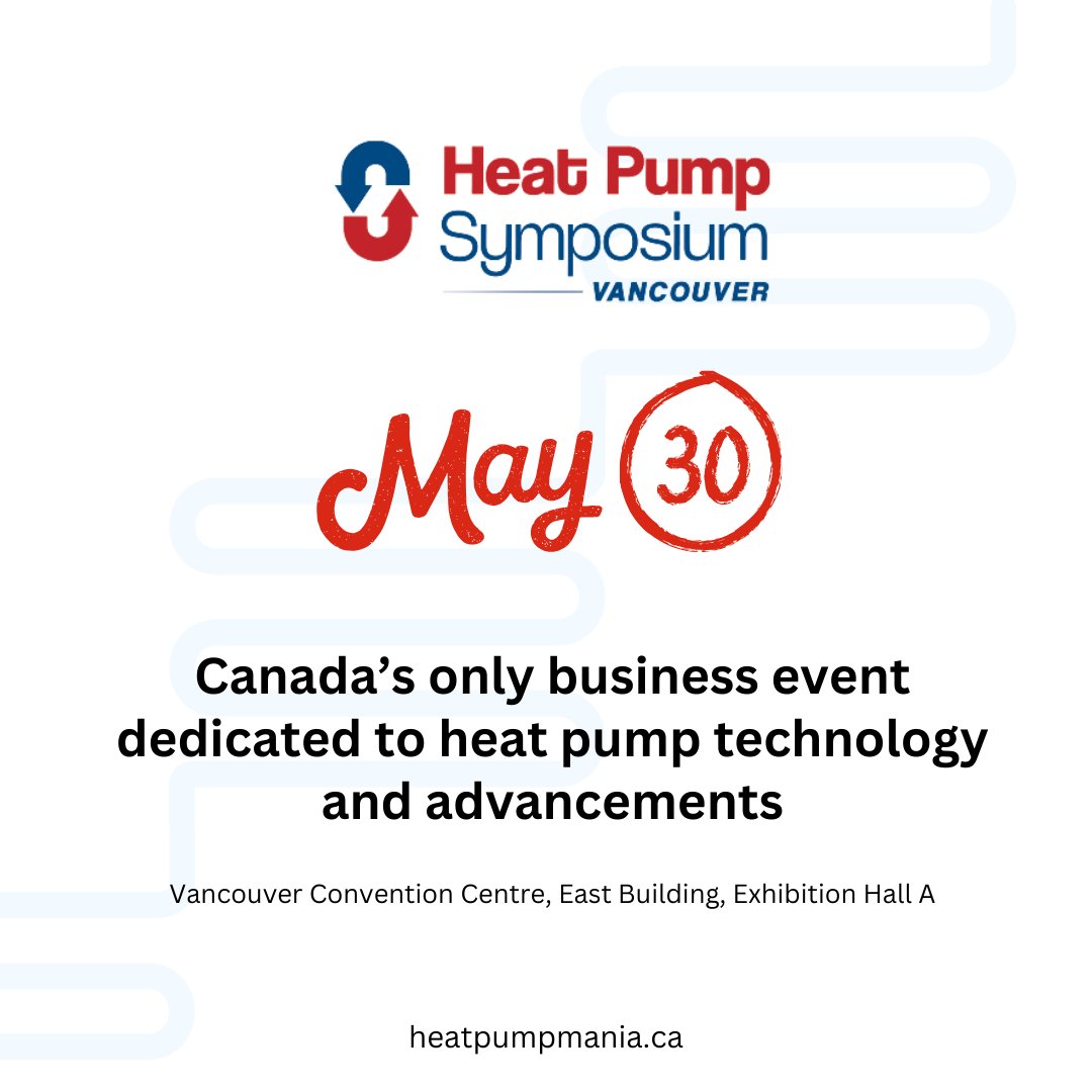 Heat Pump Mania!!! Hope to see you at @HRAI_Canada 's Vancouver Heat Pump Symposium – Canada’s only conference, tradeshow and networking event, dedicated to heat pump technology & advancements. Take part in an action-packed day of hands-on training, live product demos,…