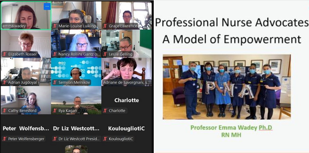 Stellar Phi Mu online event. Professor Emma Wadey about the exciting work being undertaken around Professional Nurse Advocates in England. Timely/ thought provoking. TY @Leslie_Gelling @PhiMuChapter