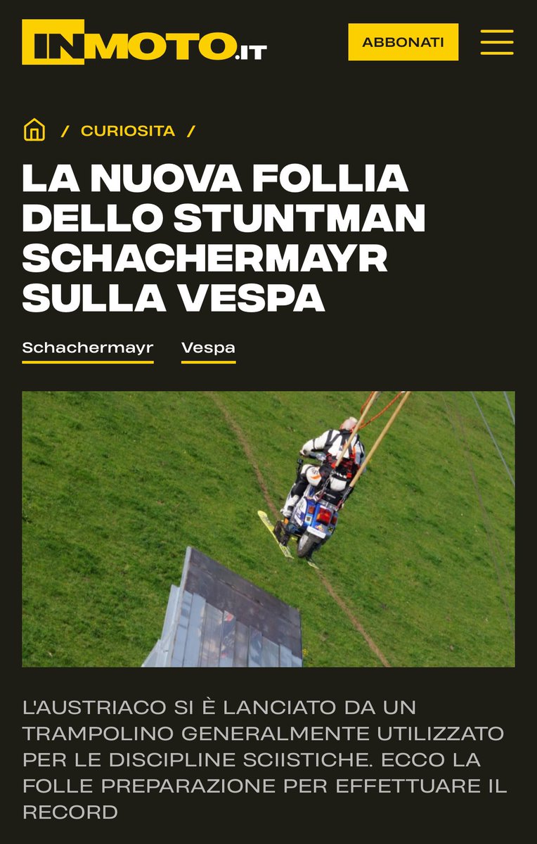 LA NUOVA FOLLIA DELLO STUNTMAN SCHACHERMAYR SULLA VESPA @redbullAustria @günterschachermayr #günterschachermayr @Piaggio_Group @Vespa_IND @Scooteringscene