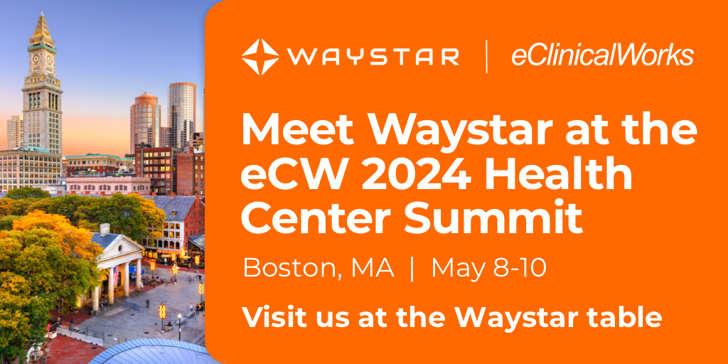 Attending the @eClinicalWorks Health Center Summit next week? Stop by table 5 to speak with Waystar experts who will be sharing how our software can streamline workflows and optimize financial performance. Chat with us: ow.ly/lcjq50RsNKc #Automation #HealthcareLeaders