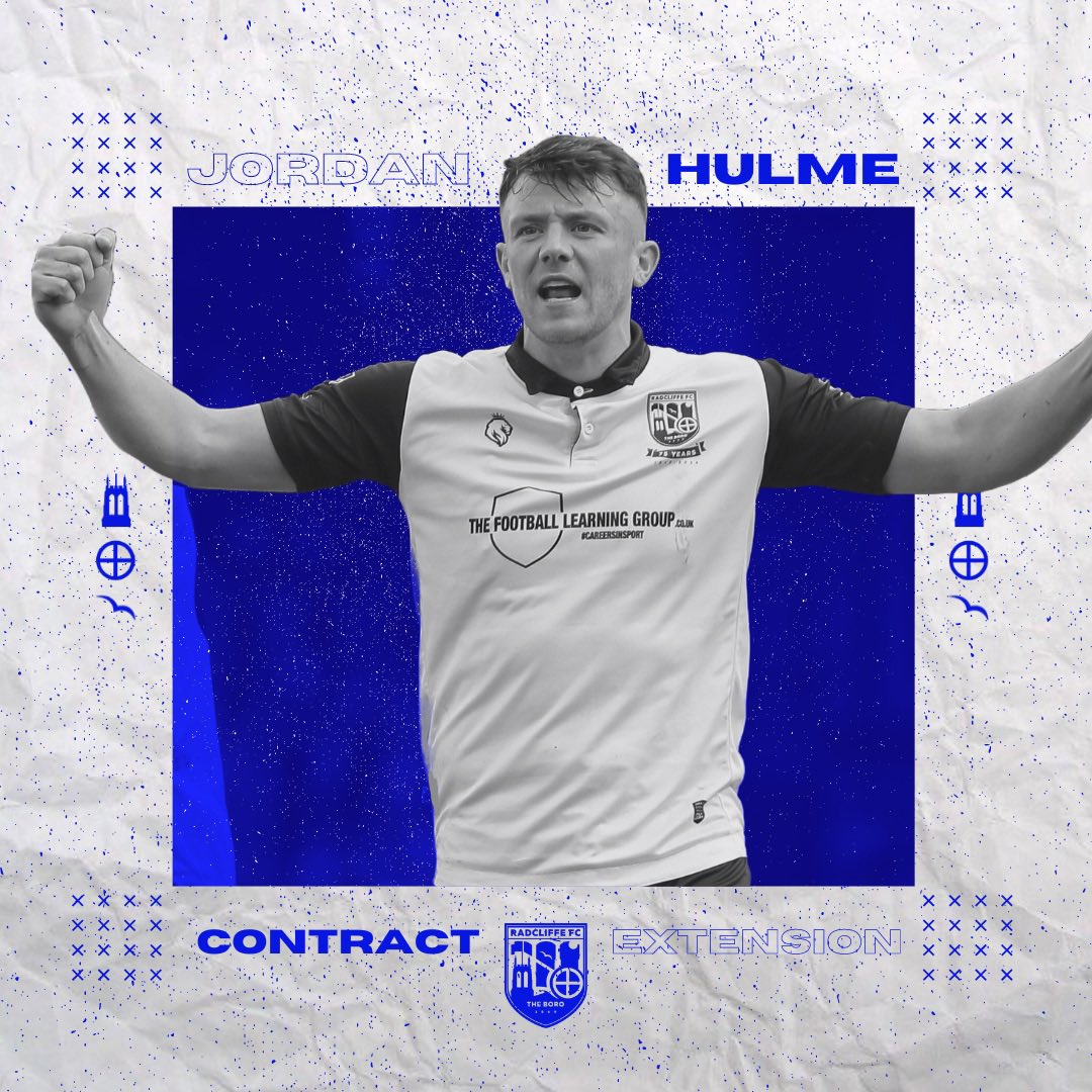 𝟮𝟱 𝗴𝗼𝗮𝗹𝘀, 𝟭𝟲 𝗮𝘀𝘀𝗶𝘀𝘁𝘀… 𝗵𝗲𝗿𝗲 𝘁𝗼 𝘀𝘁𝗮𝘆 😍 We are pleased to confirm that Jordan Hulme has penned a contract extension for a further year, until the summer of 2026. 🗞 radcliffefc.com/news #WeAreRadcliffe #UTB