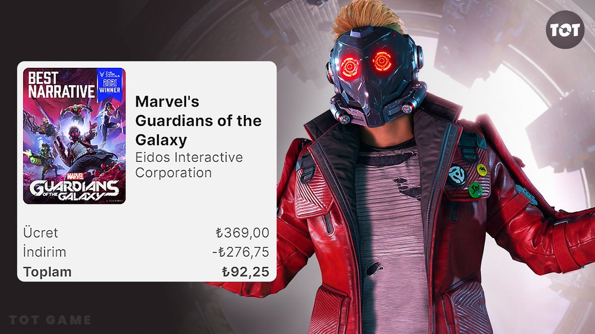 Marvel's Guardians of the Galaxy, Epic Games'te %75 indirimle 92,25 TL'ye düştü.

Steam'deki güncel fiyatı 29,99 USD (972 TL)