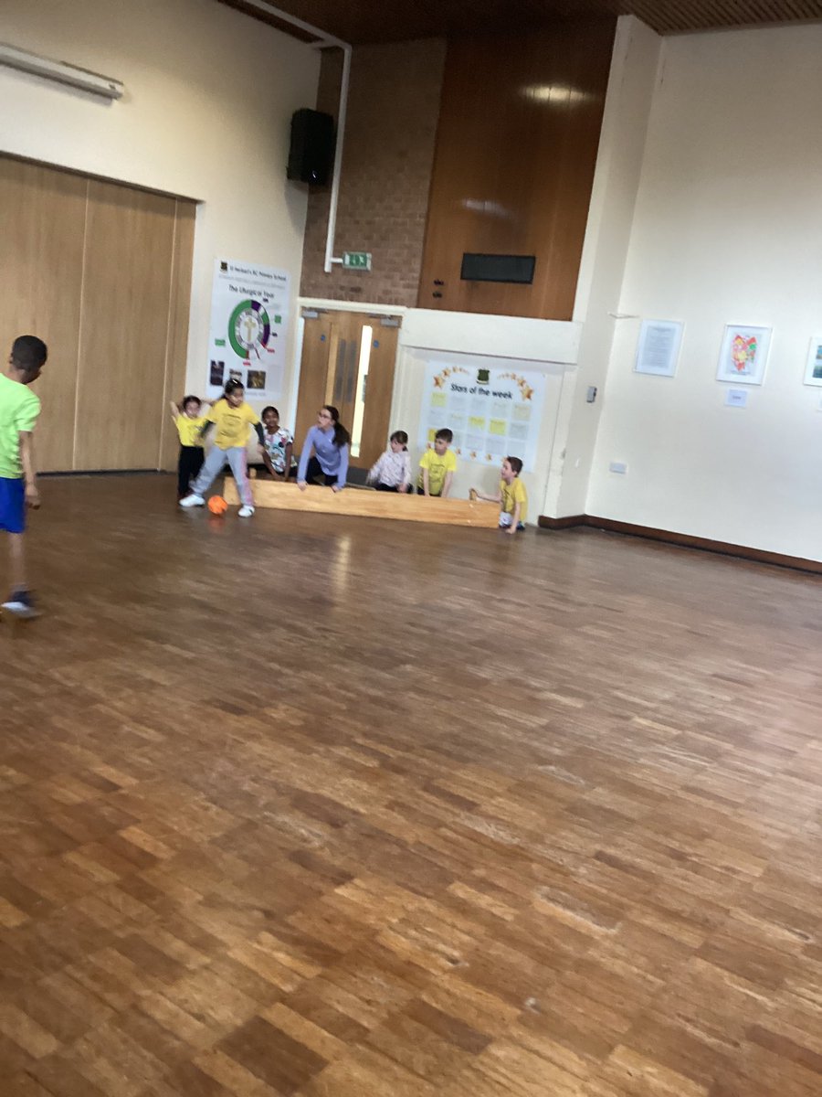 We demonstrated brilliant teamwork, whilst practising our football skills with OAFC #stherbertsPE