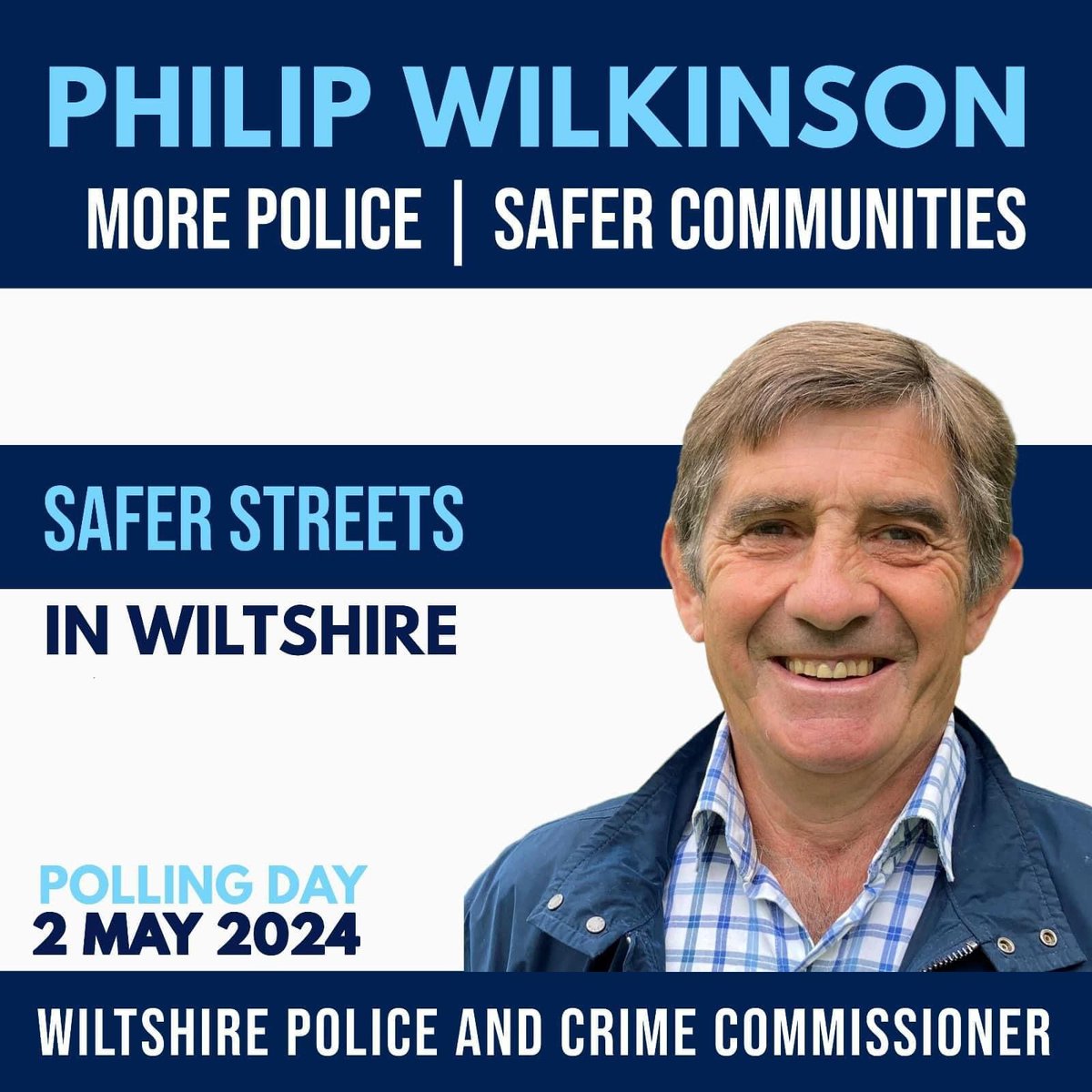 On Thursday 2 May, there is the local election for Wiltshire Police & Crime Commissioner. I'd encourage all who want a safer Wiltshire to vote for Philip Wilkinson who has helped transform our police over the past three years. Please also remember to bring an ID to the Polls.