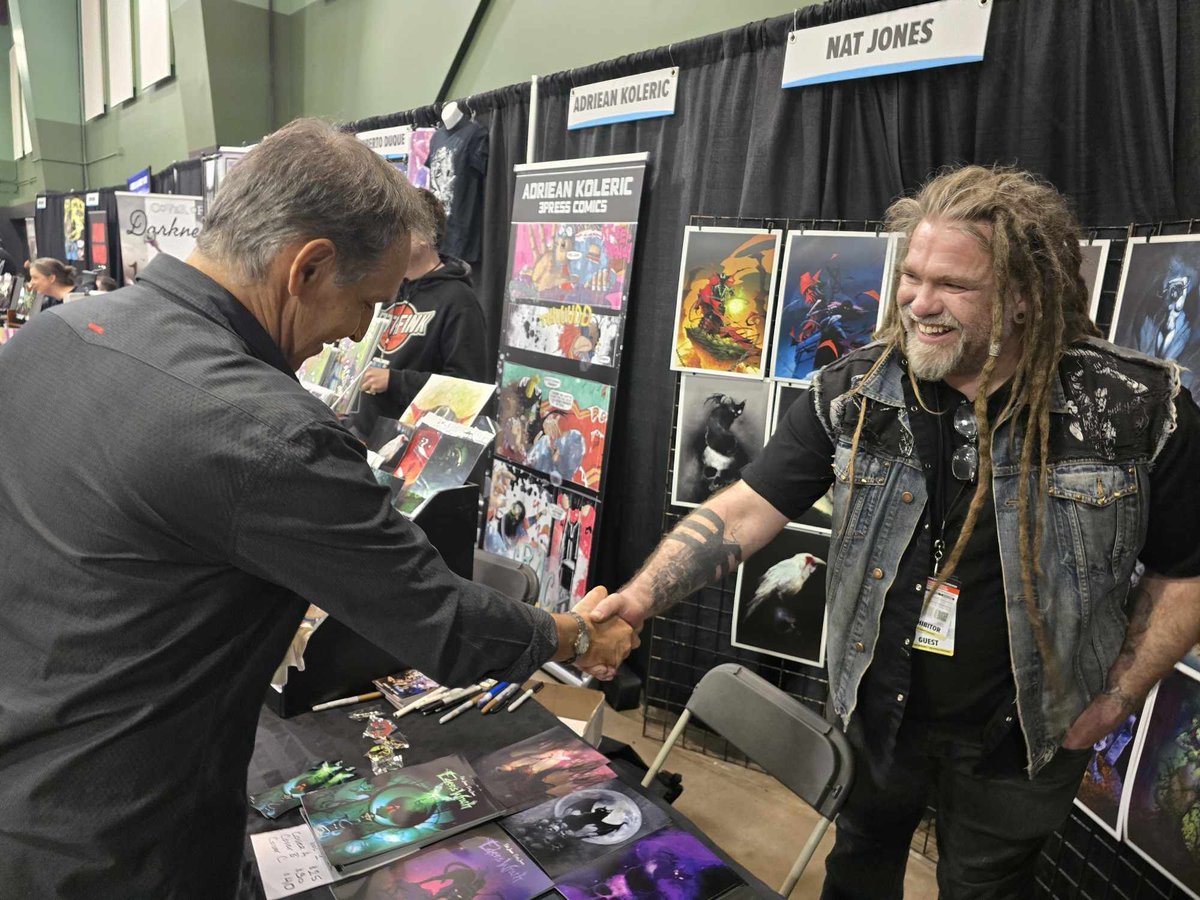 Nat Jones (@natjonesart) on Twitter photo I had an amazing time at <a href="/Calgaryexpo/">CALGARY EXPO</a> 2024, thank you so much to everyone who stopped by and to all of the wonderful staff and volunteers who make the show so great! It was so energizing seeing old friends and meeting some amazing new people! And yes, Todd did stop by! I had an amazing time at <a href="/Calgaryexpo/">CALGARY EXPO</a> 2024, thank you so much to everyone who stopped by and to all of the wonderful staff and volunteers who make the show so great! It was so energizing seeing old friends and meeting some amazing new people! And yes, Todd did stop by!
