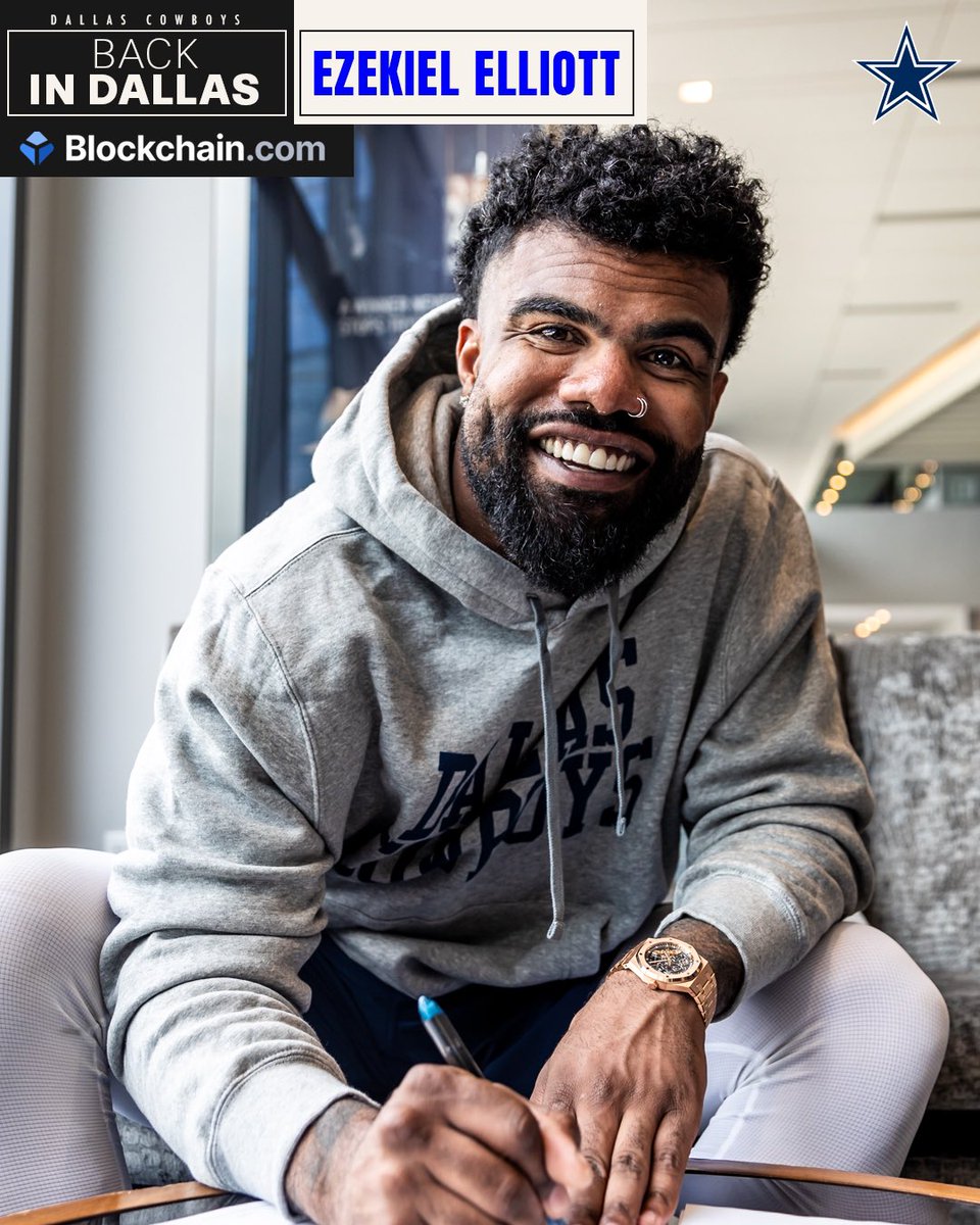 dallascowboys's tweet image. He’s back for seconds #FeedZeke 🍽️

#DallasCowboys | @blockchain