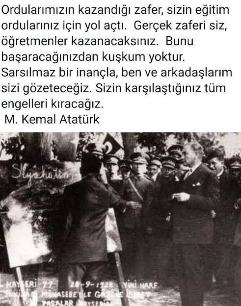 “Sarsılmaz bir inançla, ben ve arkadaşlarım sizi gözeteceğiz. Sizin karşılaştığınız tüm engelleri kıracağız..!” #başöğretmen #mustafakemalatatürk #liderlik #eğitim #öğretmen #öğretmeneşiddettehayır