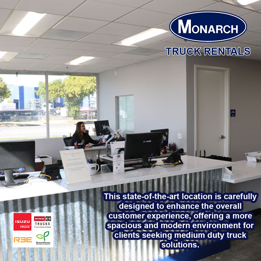Looking to Rent A Truck? Try the new Monarch Truck Center facility located at 1015 Timothy Road, San Jose, CA 95133. This state-of-the-art location is carefully designed to enhance the overall customer experience, offering a more spacious and modern environment for clients