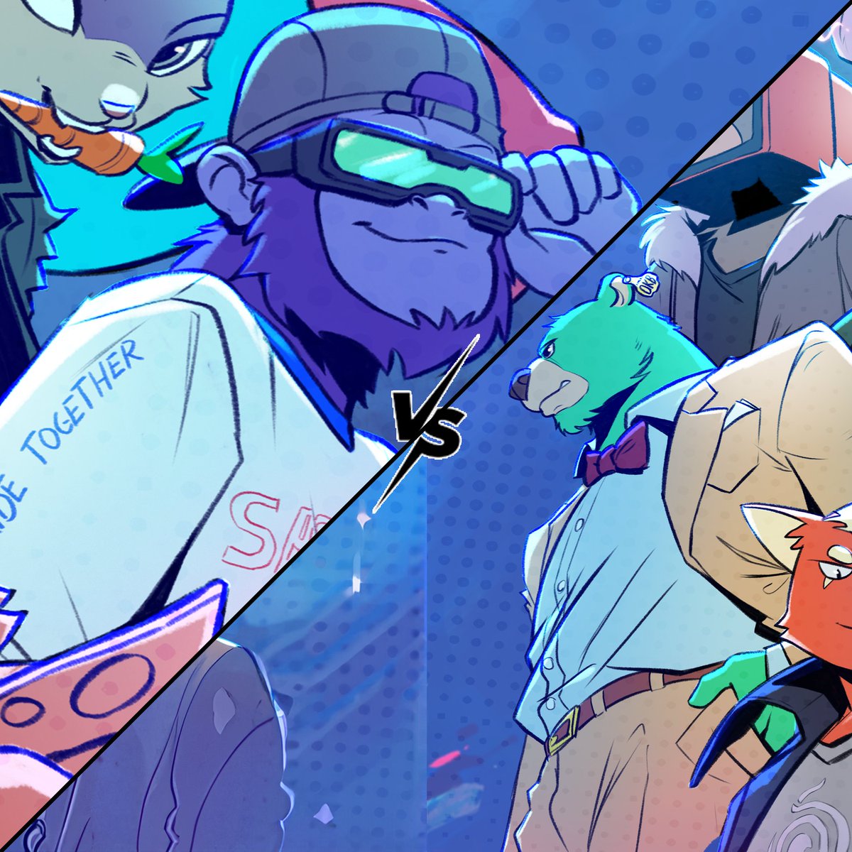 The tension is palpable as we head into the final match of the Tournament! In this epic showdown, it's @thevoiceofcash and his stoic @okaybears battling @Pirate_Angel_ his gnarly @ShreddingSassy! Your votes below decides who will become a character in a future Comic book.