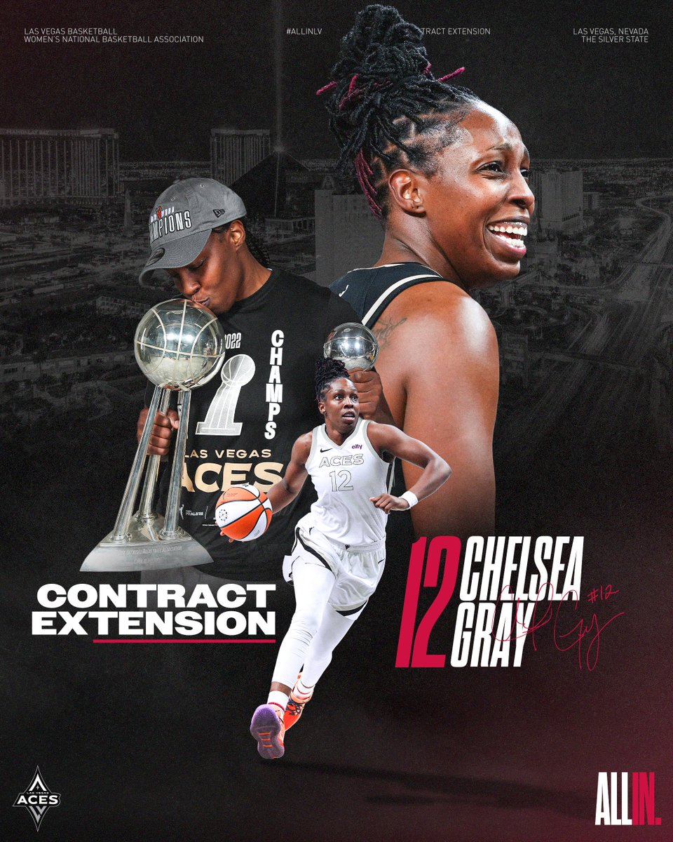 𝐏𝐎𝐈𝐍𝐓𝐆𝐀𝐖𝐃𝐃𝐃𝐃𝐃 🎥🪄 The Las Vegas Aces have signed @cgray209 to a contract extension. #ALLINLV