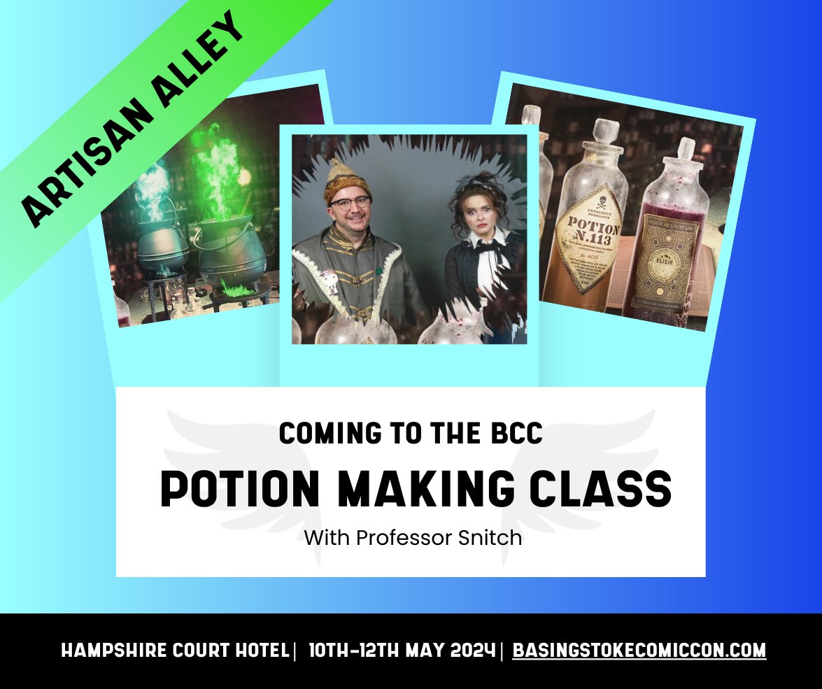 Join Professor Snitch for a Potion Making Class! 🧪 For £15 per person, you can enjoy a fully interactive potion making experience with a take-home bespoke gift from the Wizarding World 🧙🏼‍♂️ Email potionmakingclass@gmail.com to book your class! #potionmaking #comicconuk