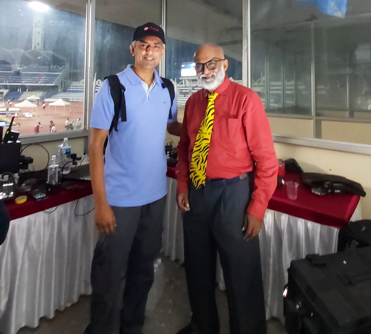 rahulkargal's tweet photo. Not very many commentators keep a sports manual alongside them when on the job.
The effervescent Milind Wagle does.
And he calls the action in 2024 with  just as much passion as he did back in the 90s. https://t.co/t2wM6Fd6fY