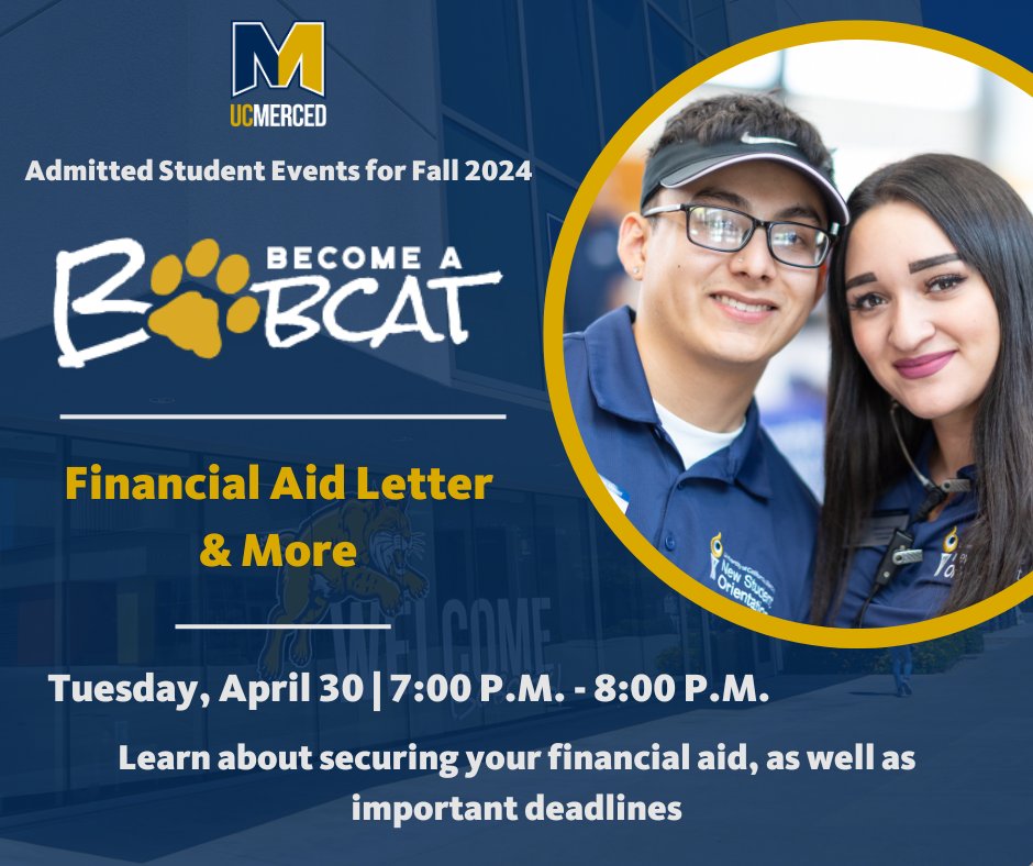 Join the Office of Financial Aid & Scholarships webinar to learn about how to understand your financial aid offer letter and the various types of aid you may be eligible to receive.💰 #ucmerced #lifeatucmerced @rufusbobcat @ucmerced ➡️ Register Here - brnw.ch/21wJknv
