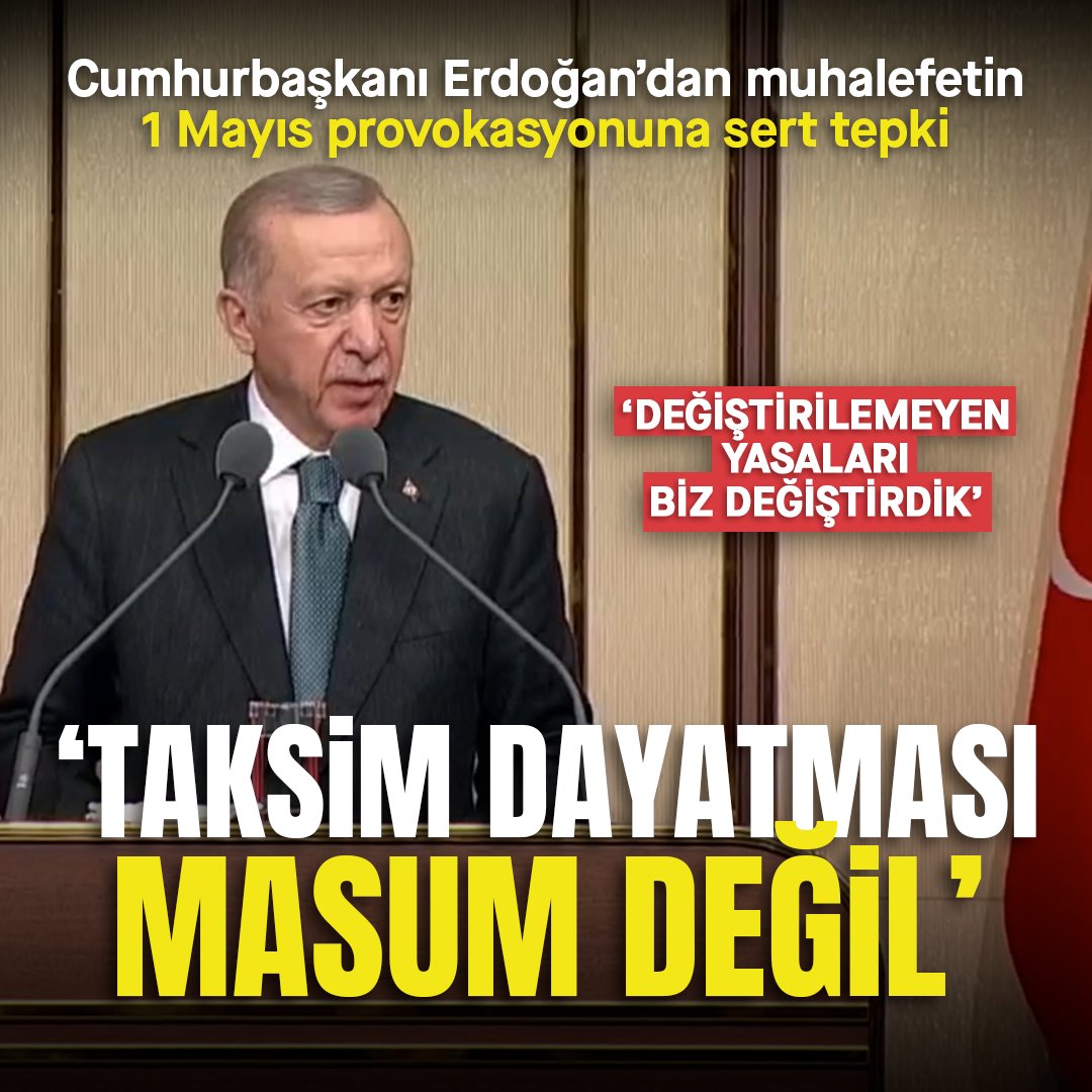 Cumhurbaşkanı Erdoğan; 'Taksim miting yeri değil. 1 Mayıs için yapılan Taksim Meydanı dayatmalarını masum bulmuyorum.' GÖNÜLDEN BAĞLIYIZ #KalbenErdoğancıyız