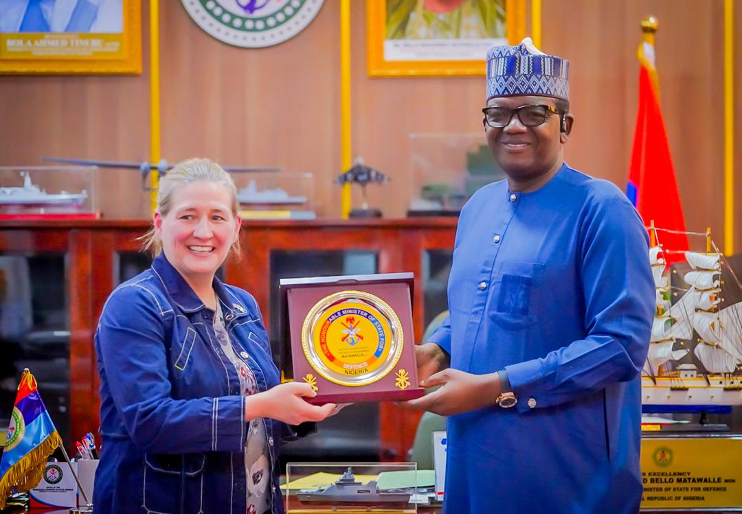 Office of the Honourable Minister of State for Defence, Ministry of Defence, FCT - Abuja STRENGTHENING BILATERAL COOPERATION WITH THE UNITED STATES DEPARTMENT OF DEFENCE Date: April 30, 2024 The Honourable Minister of State for Defence, Dr. Bello Muhammed Matawalle MON,