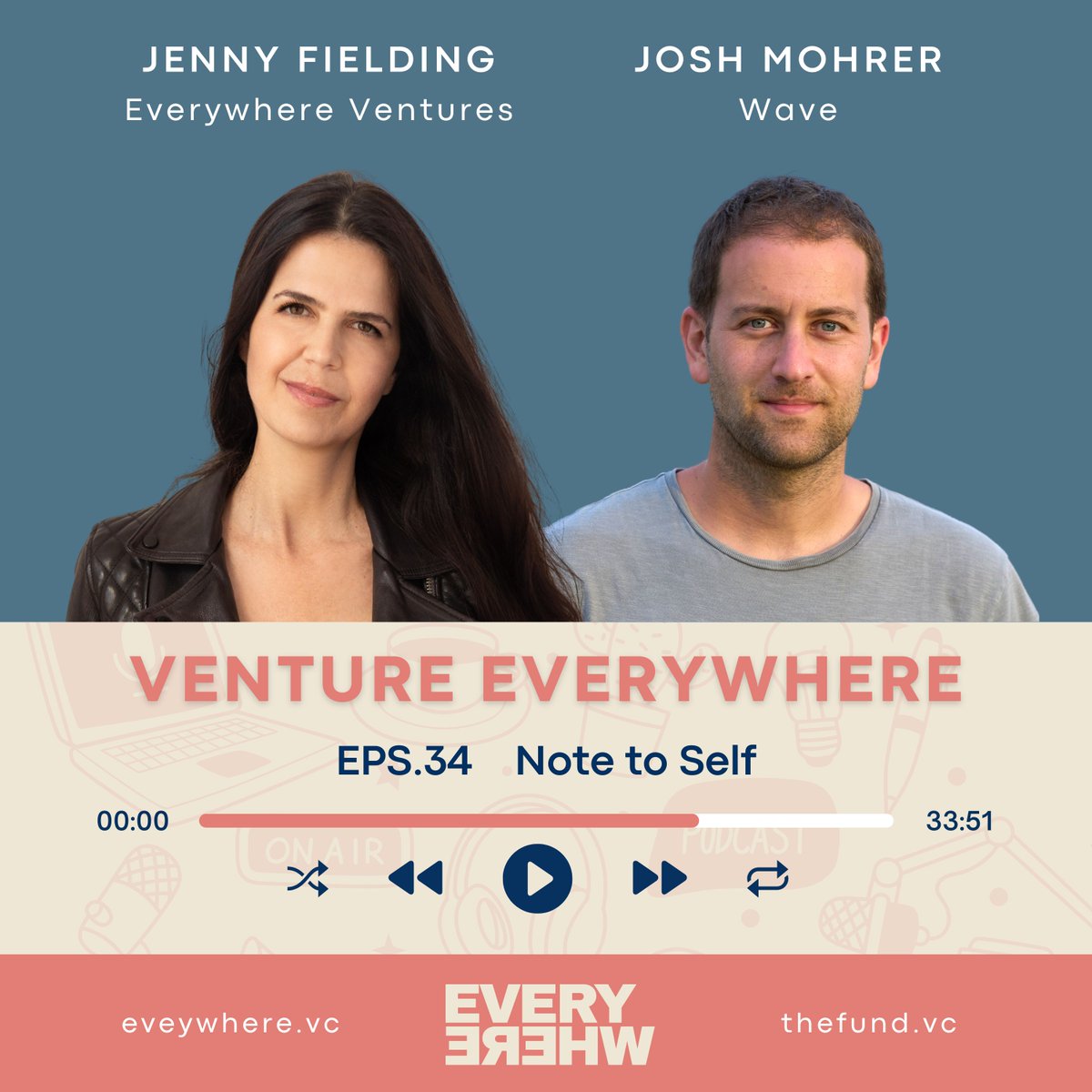 ON AIR: Venture Everywhere #Podcast EPS 34🎙️ Note to Self with @jefielding of @EverywhereVC and @joshmohrer of @waveappai 🎧Listen: 🍎 Apple: podcasts.apple.com/us/podcast/not… 💚 Spotify: open.spotify.com/episode/3fh9Ff… 🗒️ Transcript at ideas.everywhere.vc/s/podcast ideas.everywhere.vc/p/podcast-josh…