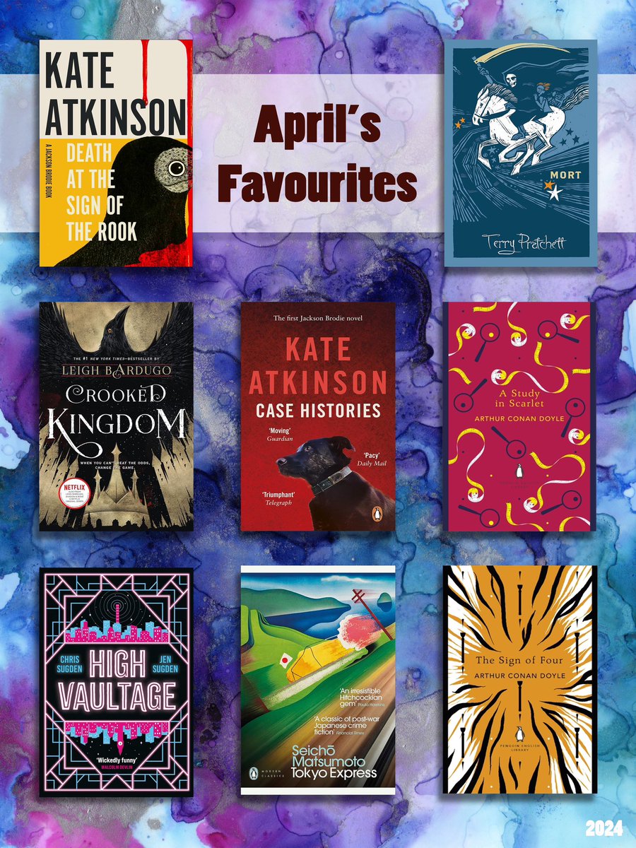 Aprils Favourites! Some crackers this month both old and new. Looking forward to getting back into some of these brilliant series’ next month! 📖📚

#KateAtkinson @terryandrob #LeighBardugo #ArthurConanDoyle @chrssgdn @JenSugden #SeichoMatsumoto