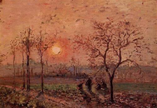 ' Puesta de sol' 1872
Por Camille Pissarro
Óleo sobre lienzo 27 x 39 cm
Colección privada