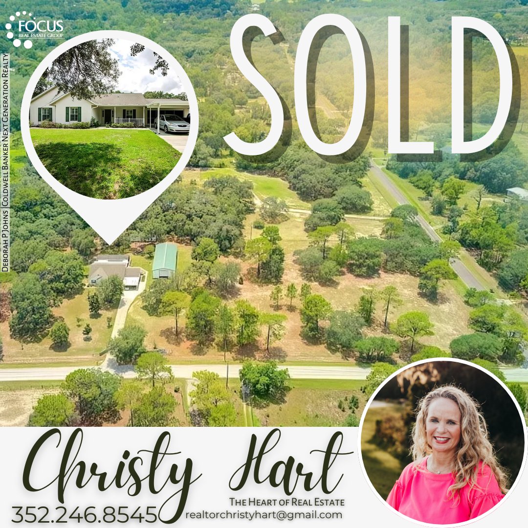 💥SOLD💥
Congratulations to Christy and her clients! 

Christy Hart, Realtor
📲352.246.8545

#buyersagent #closingday #sold #floridarealtor #focused4u #focusrealestategroup