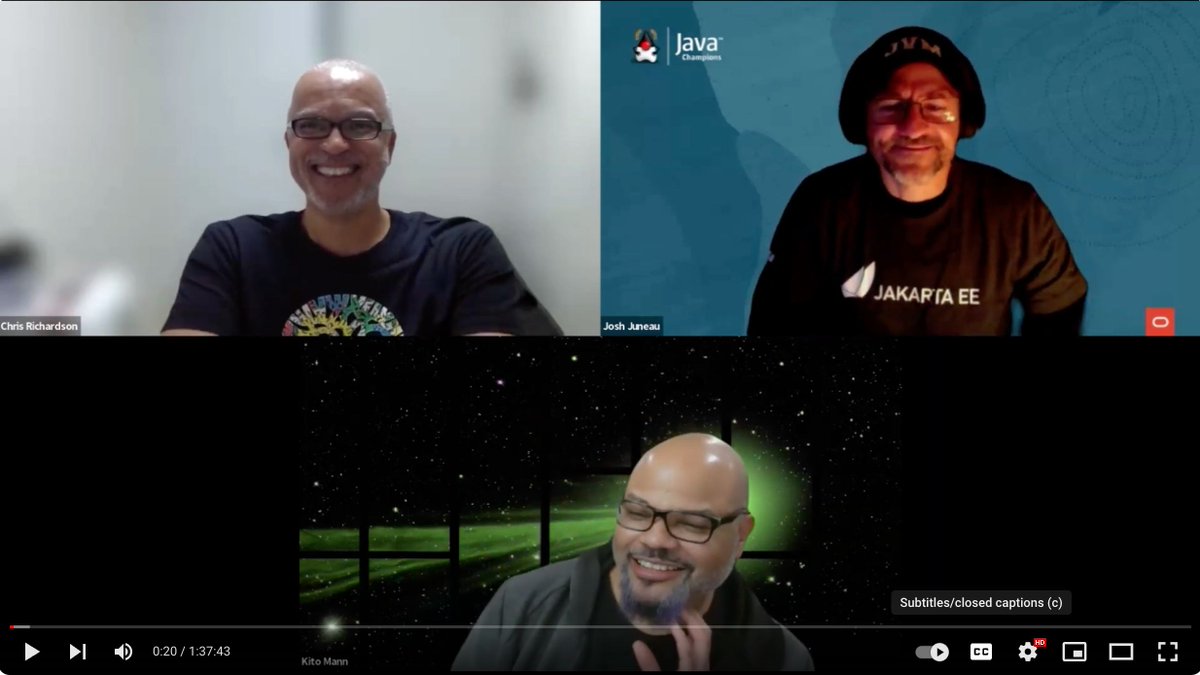 Have you heard #71 yet? @kito99, @javajuneau, and @dhinohosa are joined by #microservices guru, author, and #javachampion @crichardson. They discuss #spring-boot-testjars, #JakartaEE 11, #OpenRewrite, #Eventuate, #Kafka, #Repanda, #AI and more! buff.ly/3vWivyg