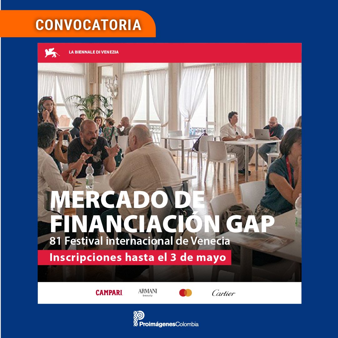 📣 Quedan solo unos días para cerrar la convocatoria del Mercado de financiación GAP.

📆 Fecha límite inscripciones: 3 de mayo de 2024.
🌐 Venecia, Italia, del 30 de agosto al 1 de septiembre de 2024.

Ingrese a: labiennale.org/en/cinema/2024…

#CineColombiano #LaBiennaleDiVenezia