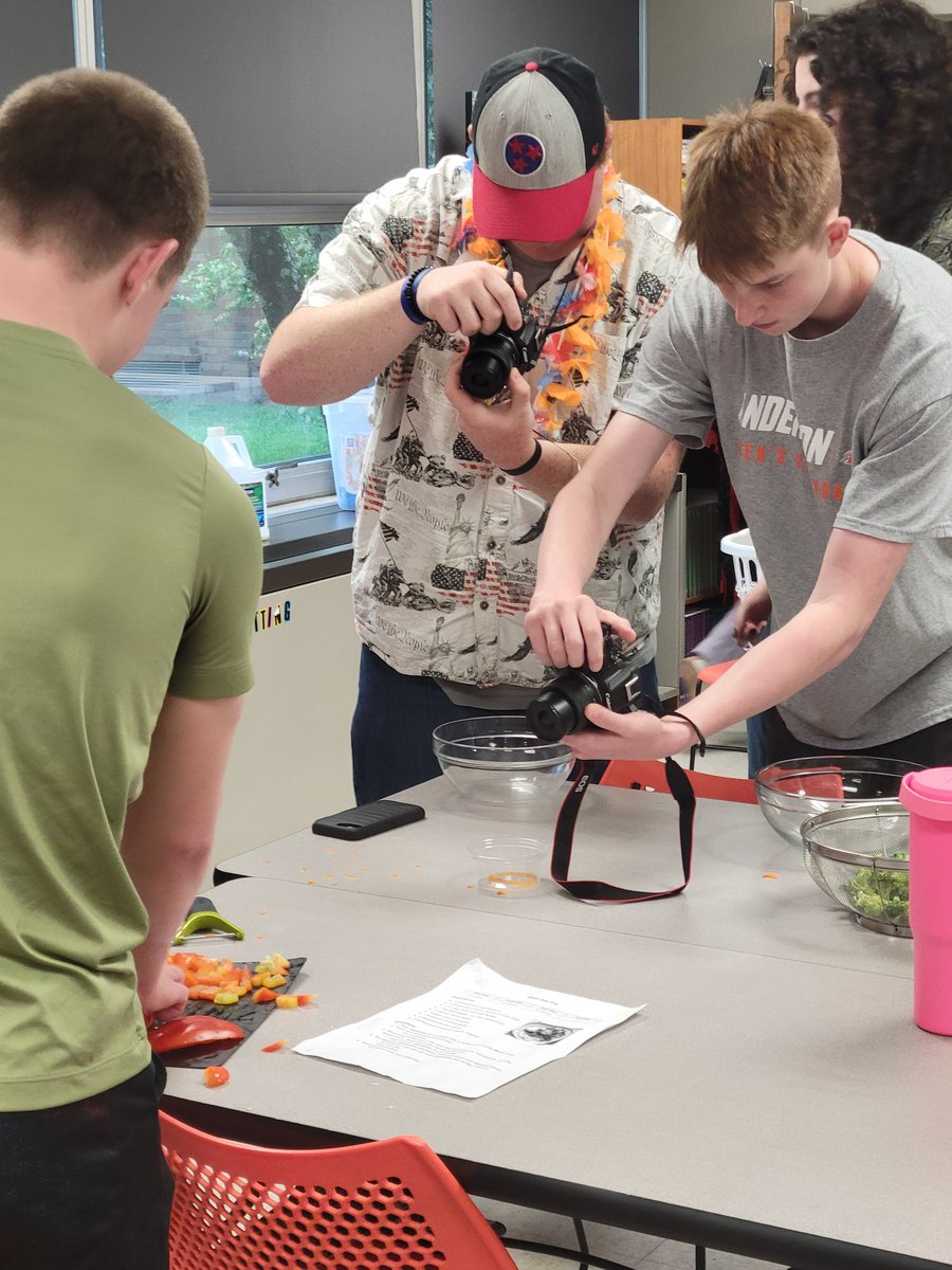 Today, we collaborated with Photography class, and I am SO EXCITED to see the finished products!! #CookingClass #PhotographyClass #AHSisFamily