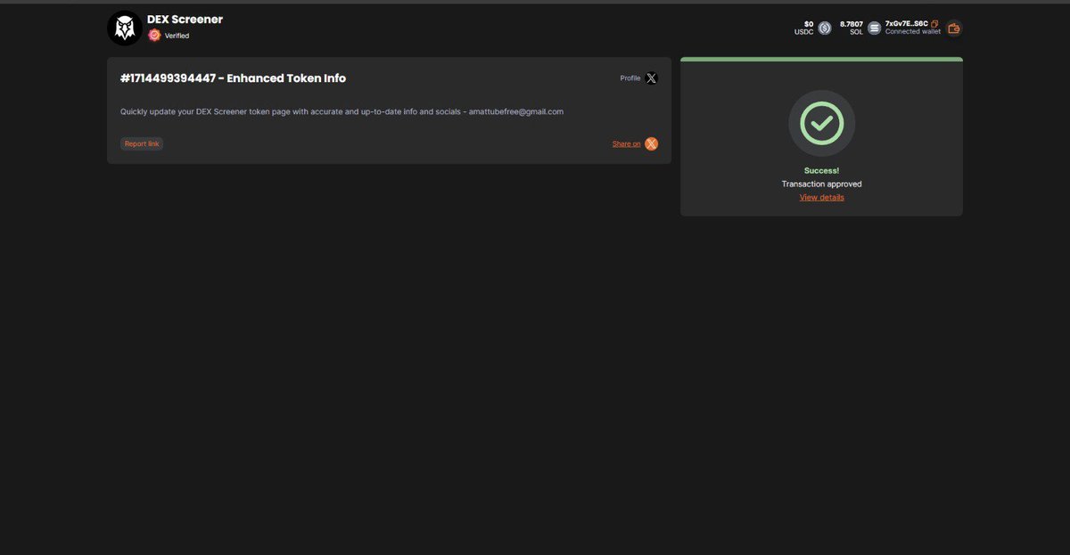 Dexscreener social updates

solscan.io/tx/32i3SSgTfKx…