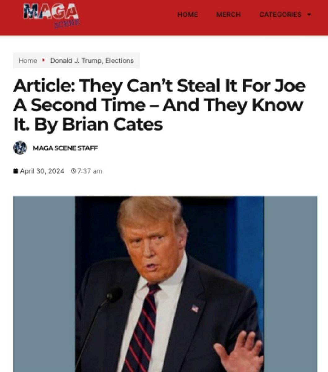 📌MAGA Scene 🇺🇸 Article: They Can’t Steal It For Joe A Second Time – And They Know It. By Brian Cates magascene.us/article-they-c… @drawandstrike @realDonaldTrump @DonaldJTrumpJr @EricTrump @ScottZPatriot @MAGA_Scene Truth, X, IG