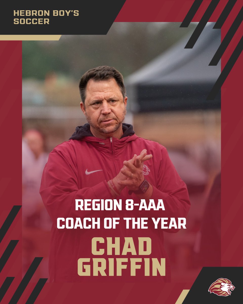 Coach Griffin is named Region 8-AAA Coach of the Year⚽️👏 Congrats, coach!