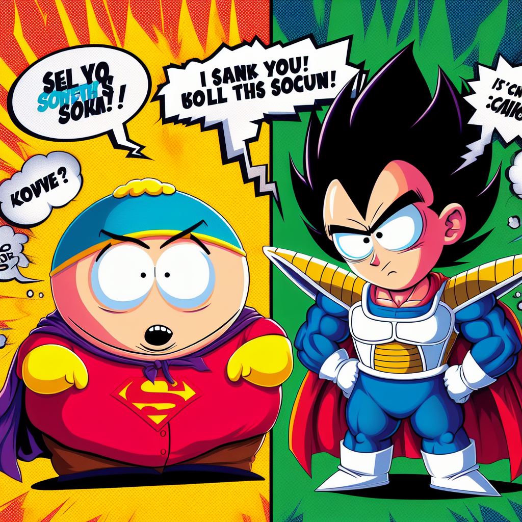 Eric Cartman y Vegeta #EricCartman #Vegeta #SouthPark #DragonBall #IA