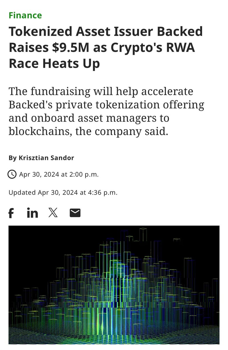 As an early investor, advisor, and board member, we're thrilled @BackedFi secured a $9.5M investment to advance real-world assets in blockchain. @leviadam1 is an outstanding entrepreneur, leading his team in shaping a major market in DeFi.