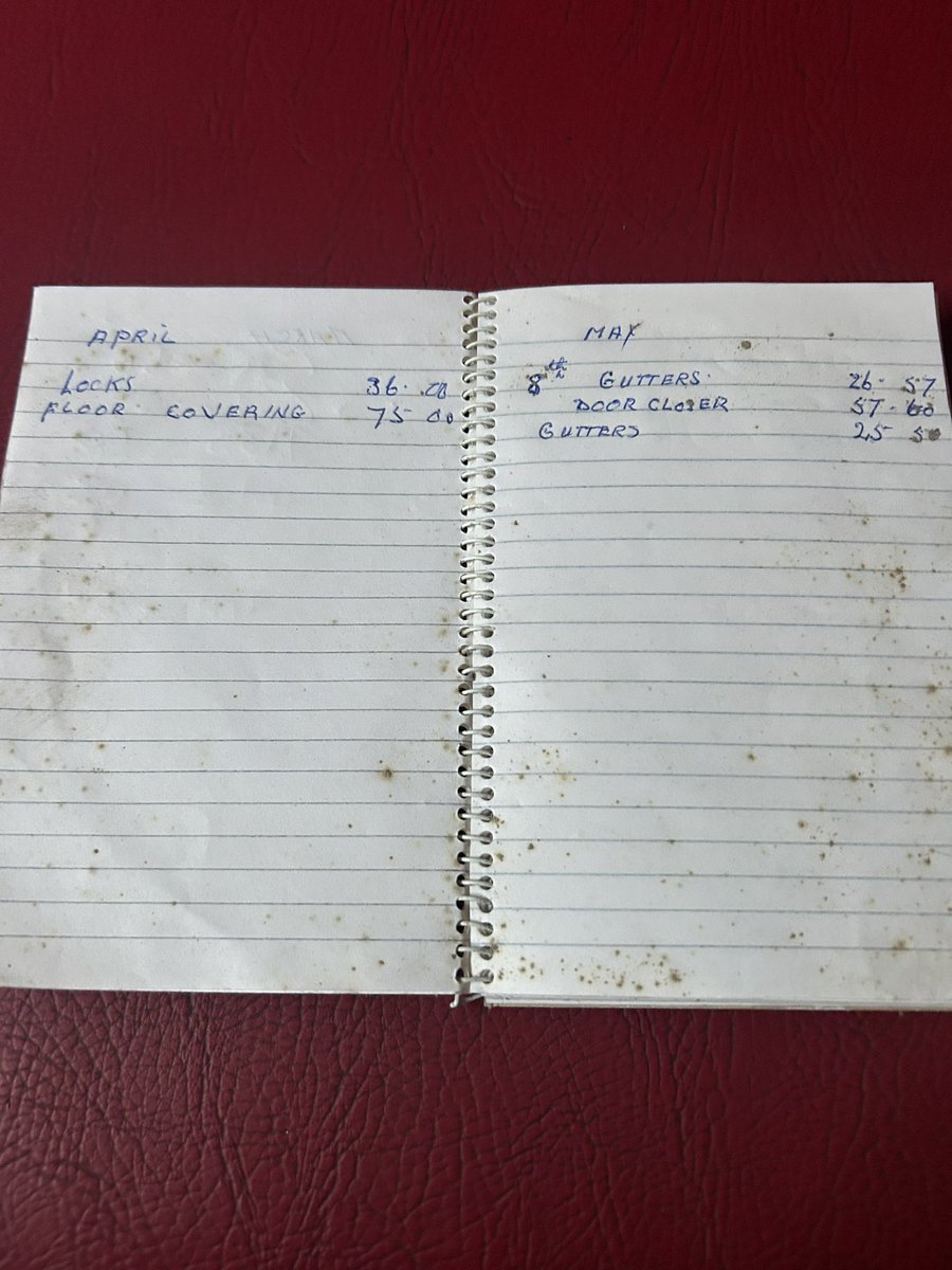 When you find your Dad’s notebook in the cellar and memories flood back. Carefully recorded in pounds and pence… #familybusiness #dad We’re back tomorrow.