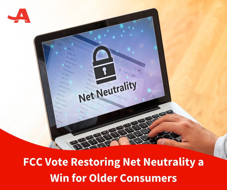 Good news for older adults! The FCC reinstated net neutrality, which restores federal oversight of the broadband industry and helps protect consumers from slow or unreliable internet access. Learn more: ▶️ spr.ly/6014j14Pn #AARPLivableCommunities #NetNeutrality