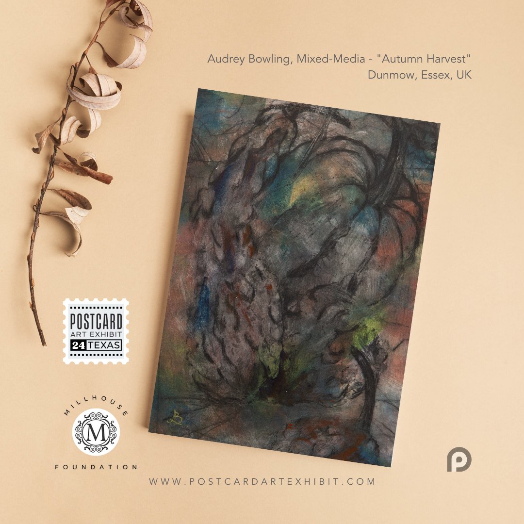 This lovely art card arrived in support of @millhousemck - This year we are about artists supporting artists in #postcardartexhibit24! Thank you, Audrey Bowling @ABowlingArt Follow @millhousemck #postcardartexhibit #artistssupportingartists #artforacause