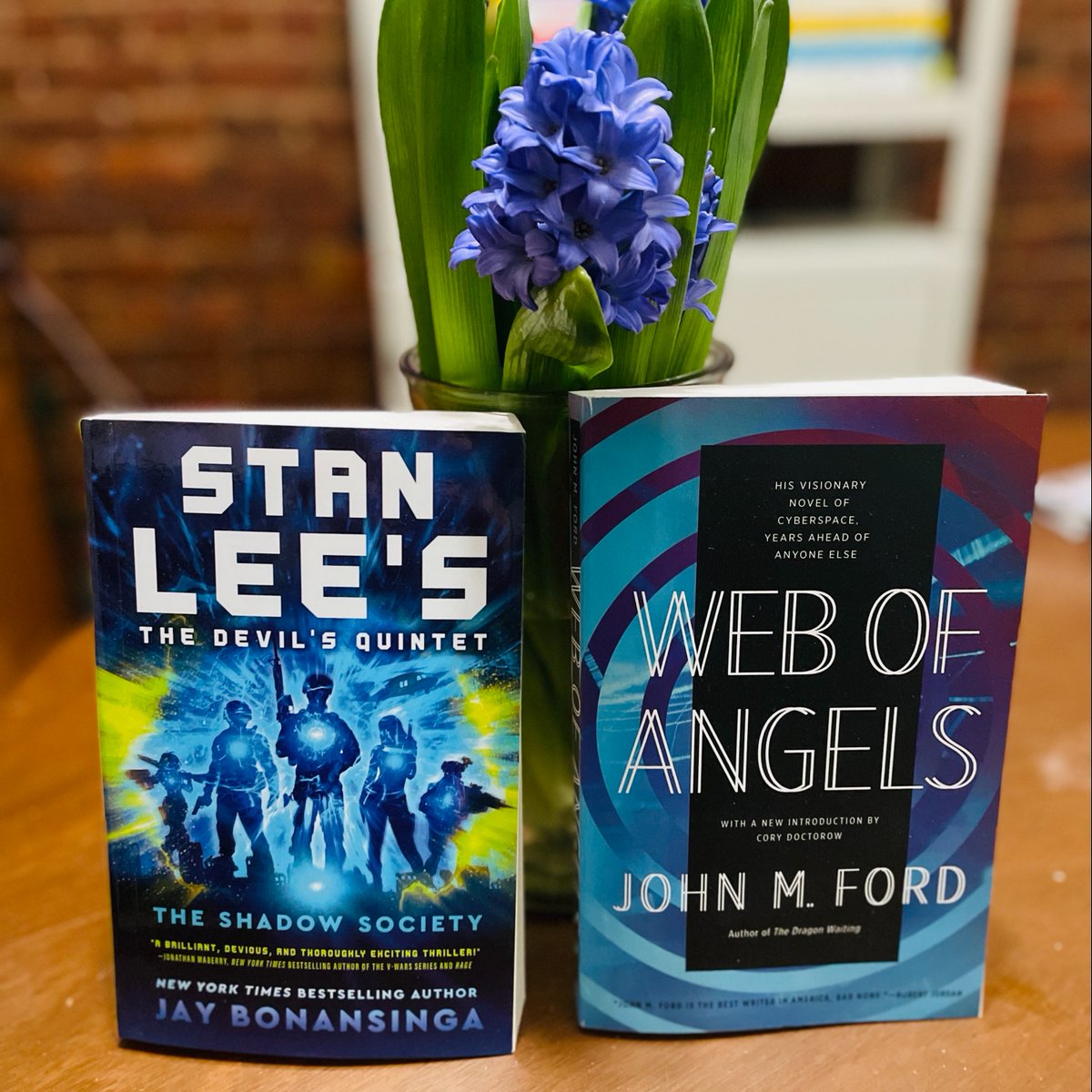 Happy #BookBirthday to @JayBonansinga and @TheRealStanLee's #TheDevilsQuintet: The Shadow Society (now available in paperback) and John M. Ford's #WebofAngels! Scroll below for more info ⬇️