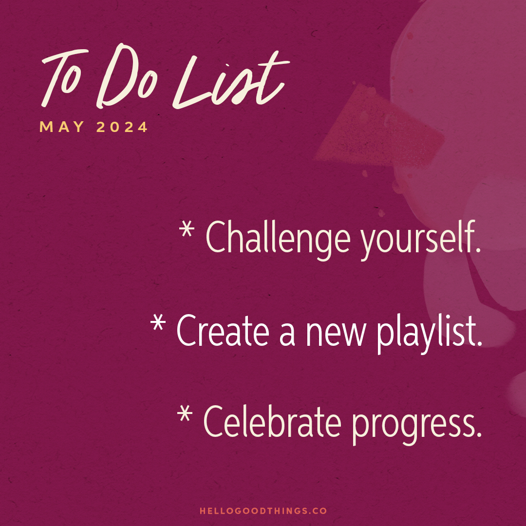 Take a step forward with May's checklist of good things! 💫

Head to our blog to read more about our May 2024 to do list: 
hellogoodthings.co/blogs/news/may…

#hellogoodthings #goodthings #todo #mentalhealth #selflove #selfcare #selfcaretips #challengeyourself #playlisst #celebrateprogress
