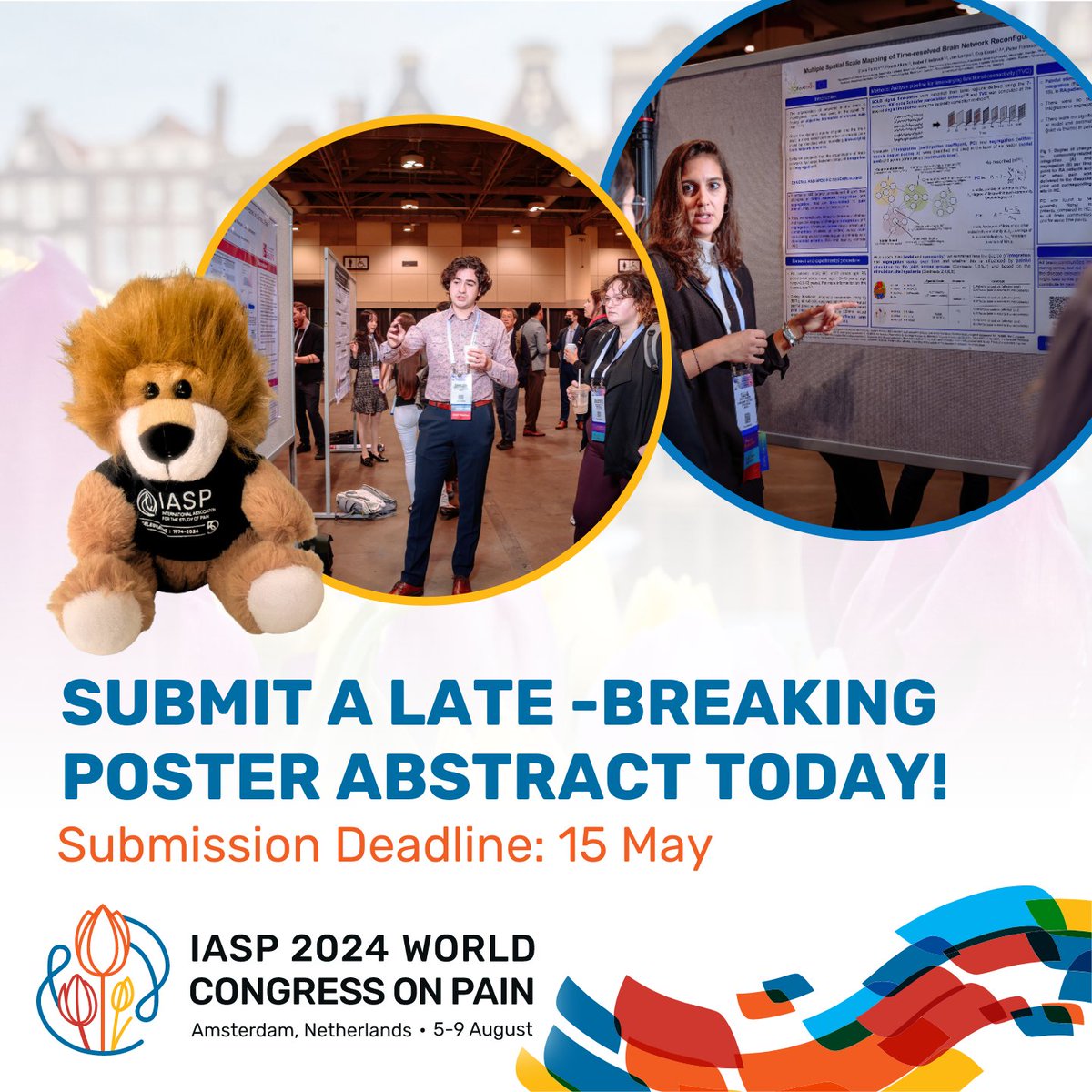 Call for late-breaking poster abstracts: Join us at #WC2024 to share your latest findings with a global audience of pain researchers and practitioners. Deadline for submissions is May 15th. Submit your abstract now: bit.ly/3T7Txp4