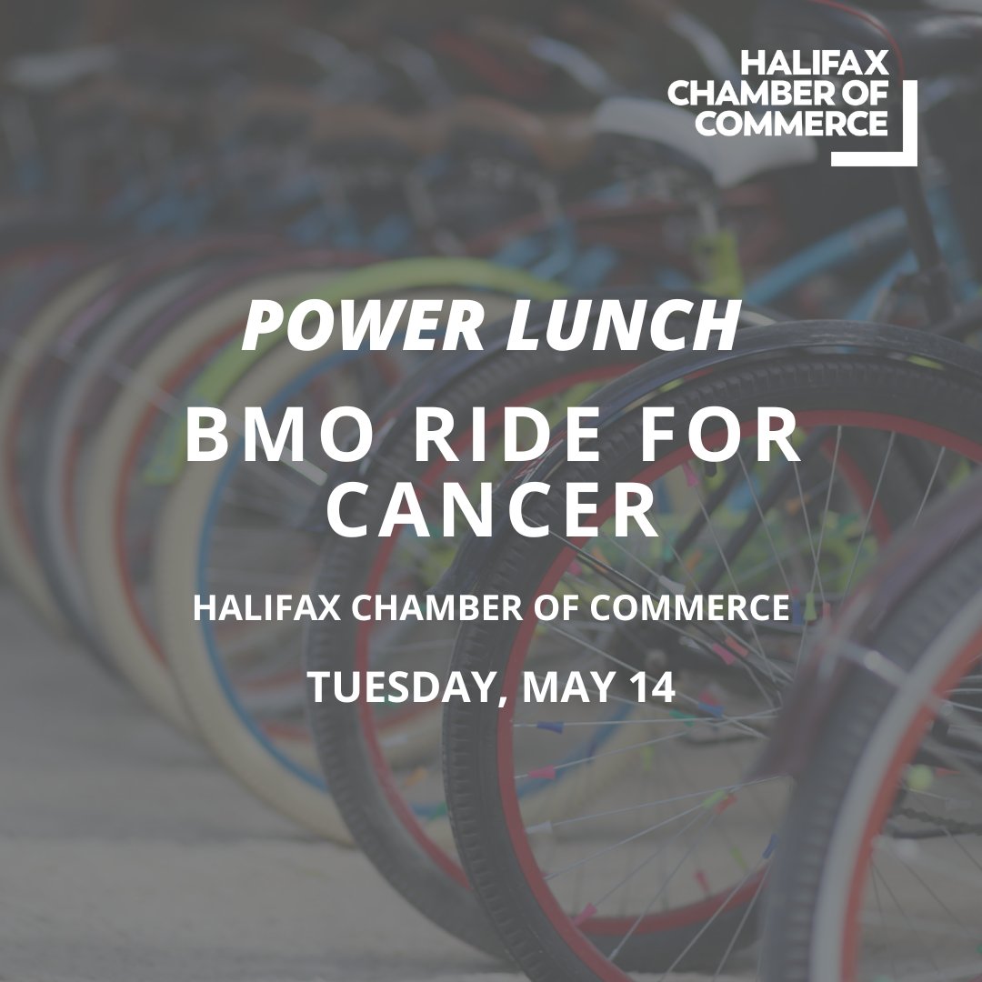 YOU COULD WIN A BIKE! Join us for a power lunch to learn more about @rideforcancer_, the org behind Atlantic Canada’s #1 fundraising event. Come for lunch and be entered for a chance to win a brand new bike, provided by CycleSmith! Register now at business.halifaxchamber.com/events/details…