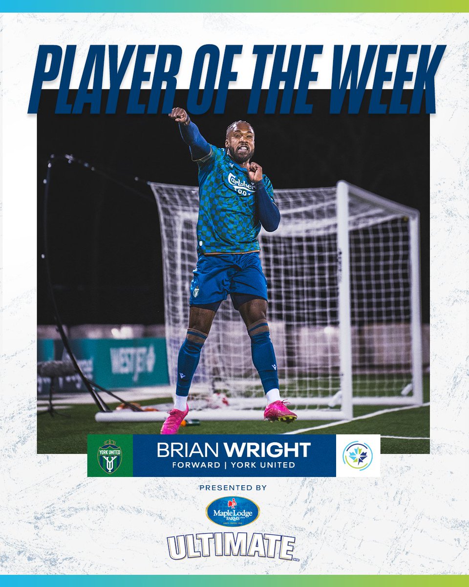 Two goals and an assist lands Brian Wright the CPL Player of the Week, presented by Maple Lodge Farms 💫 #CanPL