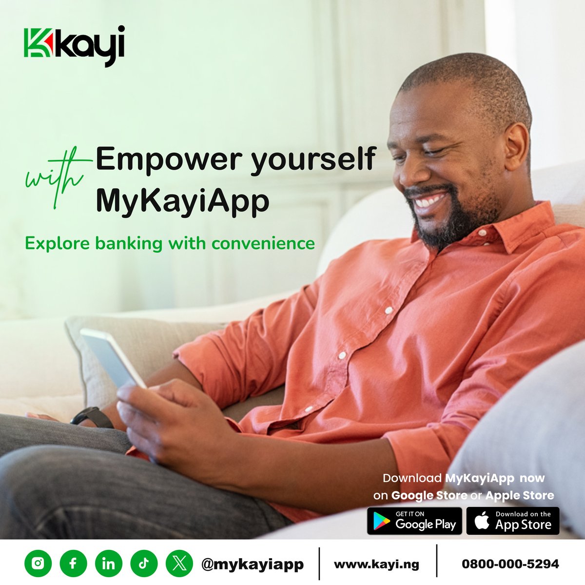 Empower yourself with MyKayiApp for a dynamic digital financial experience. Download now from Google Play Store or Apple App Store to redefine banking with endless possibilities.

#MyKayiApp #NowLive #Kayiway #DownloadNow #Bankingwithoutlimits #downloadmykayiapp